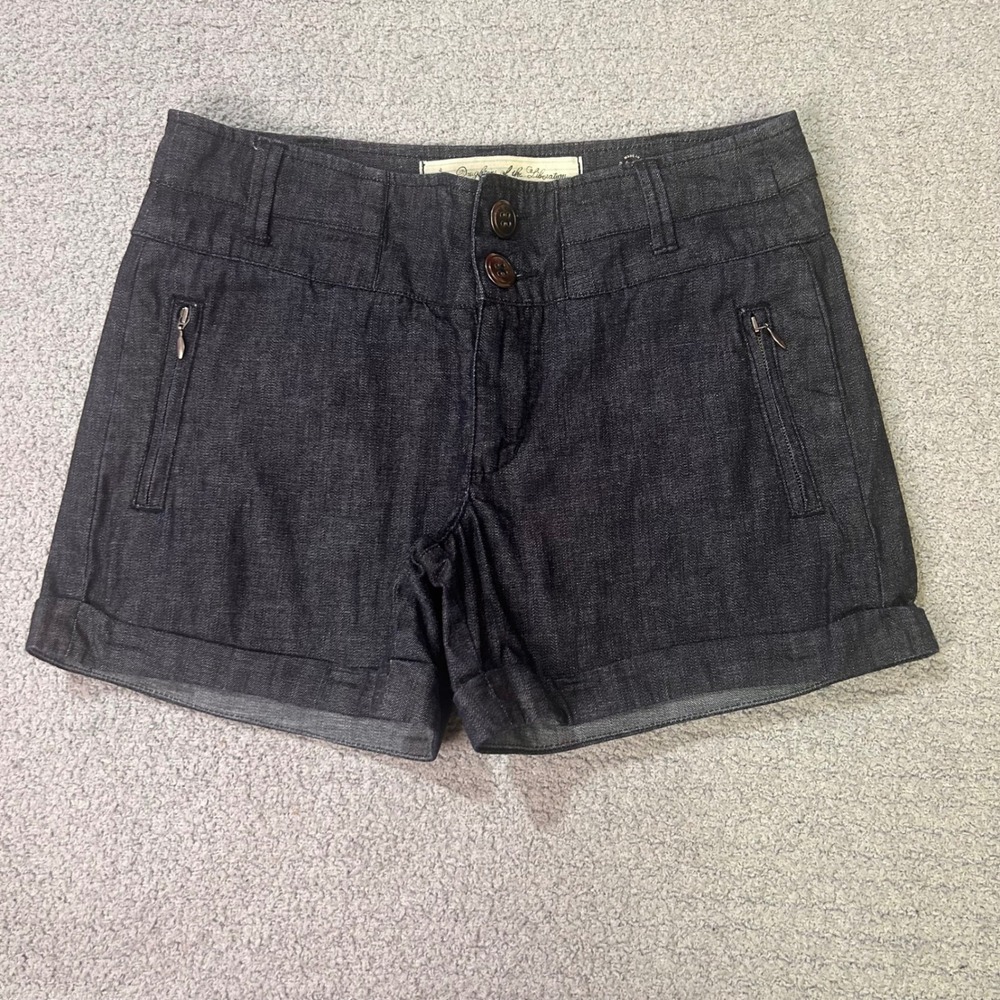 Daughters of the Liberation Denim Shorts 4 Dark Blue Cuffed Indie Sleaze Boho